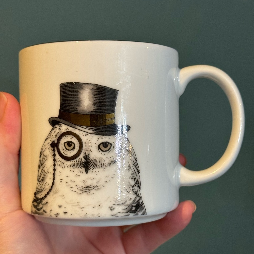 West Elm Rachel Koslowski Dapper Owl Mug with Top Hat - Picture 2 of 9